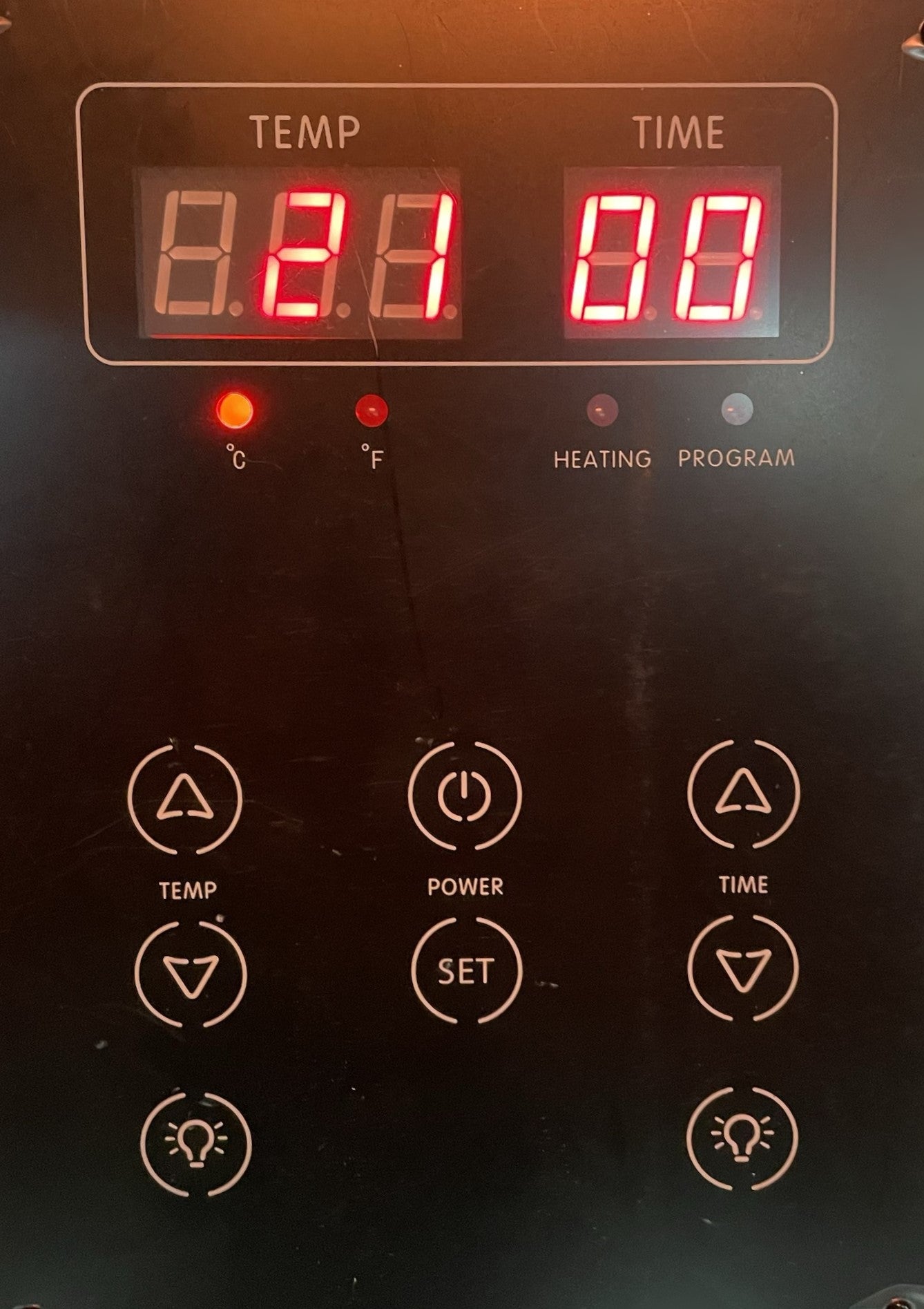 Control Panel for IR Sauna with Light Button