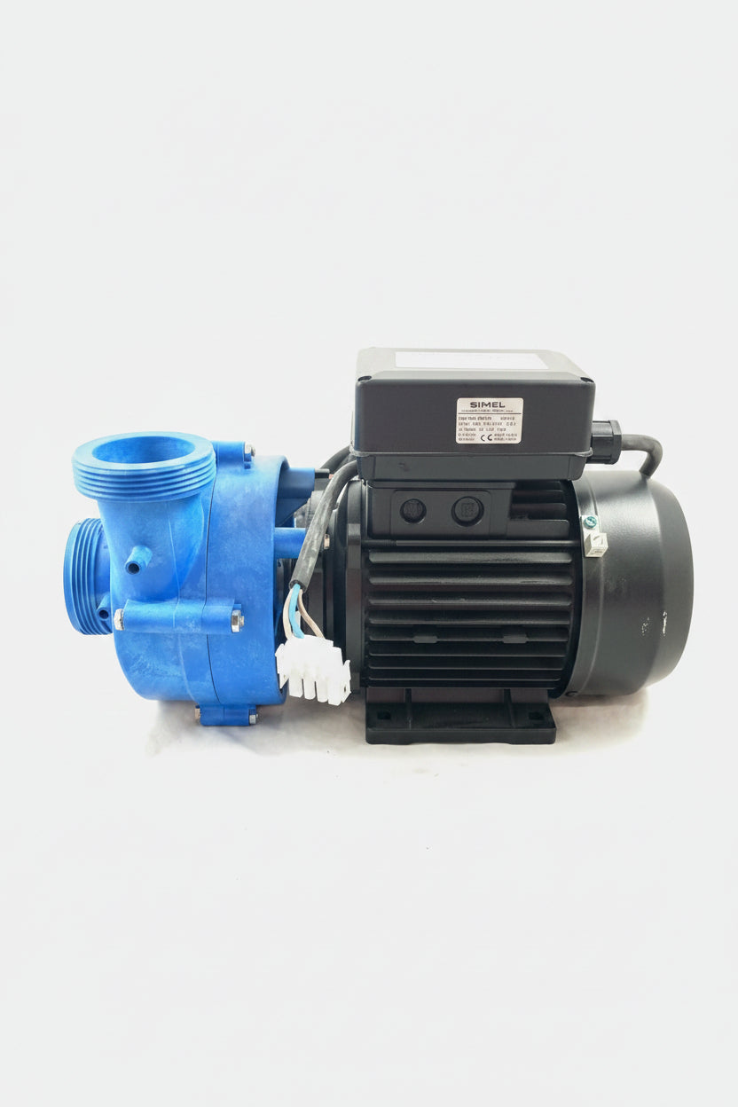 Balboa 1023033-2 4.0HP dual speed spa pump with blue wet end, 50Hz motor, and 3 metre AMP lead for hot tub and hydrotherapy spa systems.