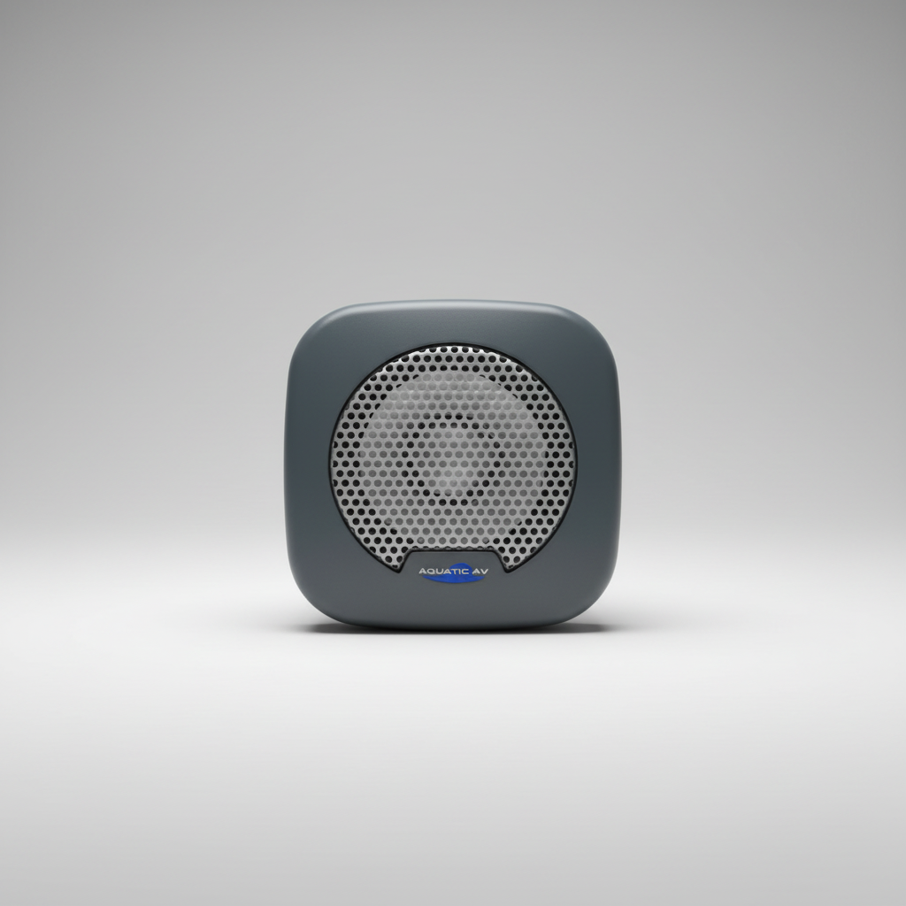 Aquatic AV 1 inch silver grey speaker grill replacement for spa, marine and outdoor audio speaker systems.
