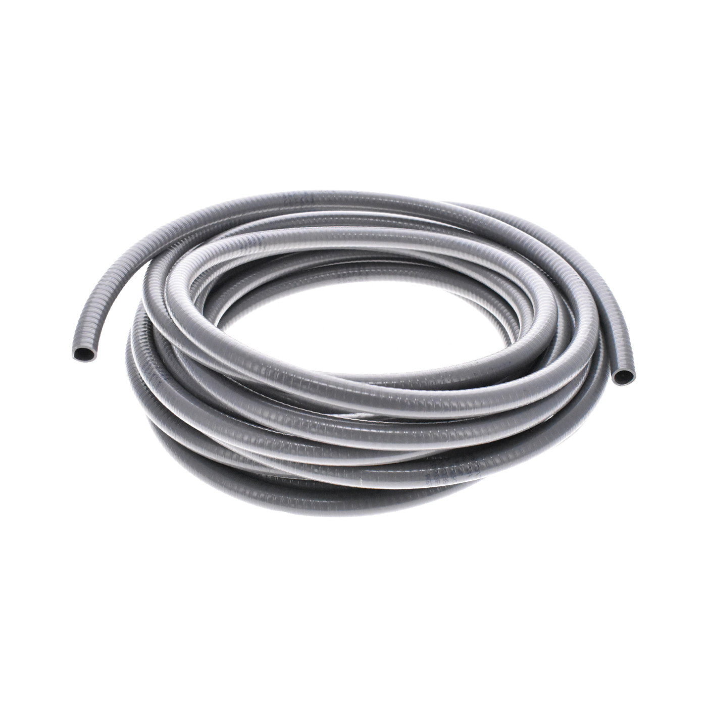 Black 19mm flexible PVC spa water hose, coiled and rib‑reinforced for spa plumbing