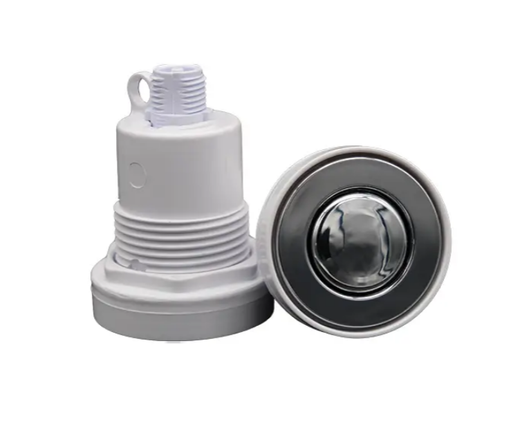 Air Button Bath Slimline Chrome