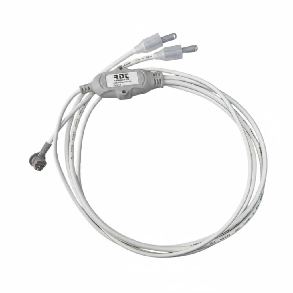 Rising Dragon 2 wire LED double mini spa light with grey housing and POL connector.