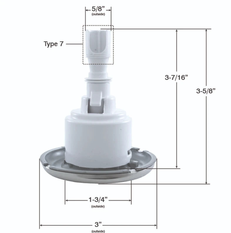 Waterway 3" Mini Storm Directional Jet Smooth Face Stainless Steel - 212-7927S