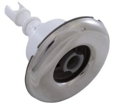 Waterway Mini Storm 3 inch directional spa jet insert with smooth stainless steel face and gray adjustable nozzle model 212-7927S.