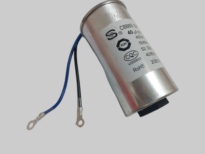 40?æF 450VAC aluminium CBB65 SH motorƒ??run capacitor with blue and black lead wires and ring terminals, suitable for Gecko Maelstrom MSƒ??1 2.5HP 2ƒ??Speed pumps.