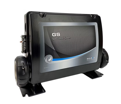 Balboa GS501DZ spa controller control pack showing heater and pump connections on a white background
