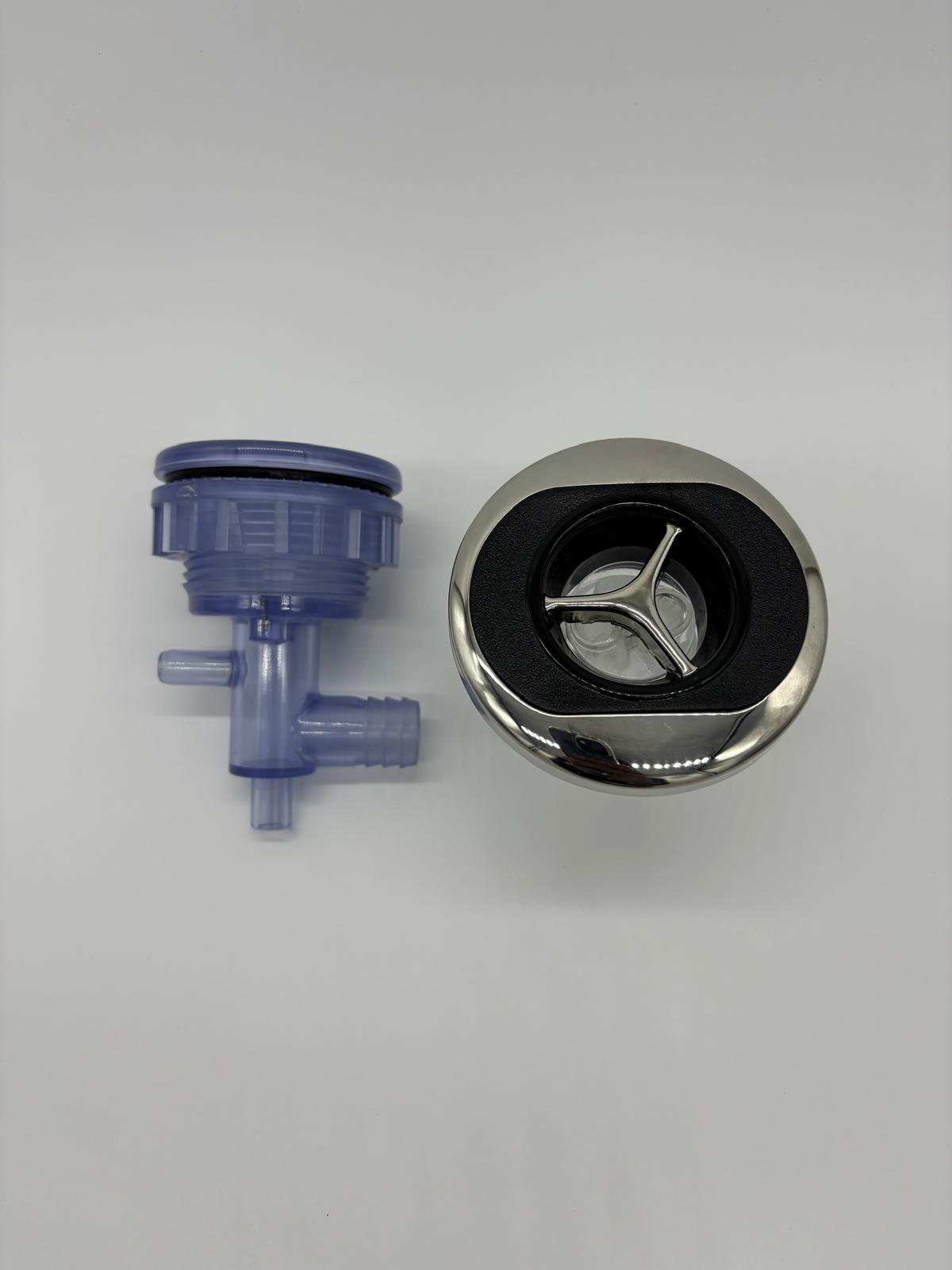 Spa Mini Pulsating Jet 3" Complete with Body – Black & Chrome