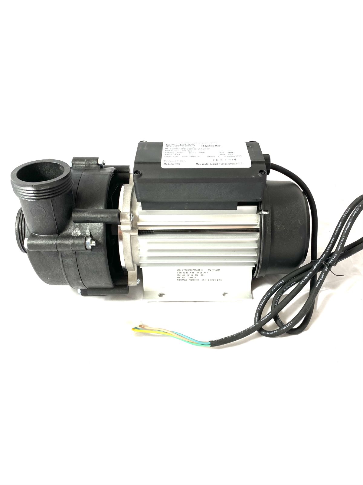 Balboa Eco Circulation Pump 0.25hp 40mm ports 1.6m lead
