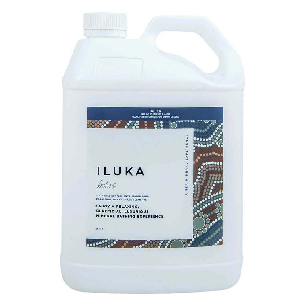 Spa Fresh ILUKA Bliss Sea Minerals 500ml mineral spa treatment containing magnesium, potassium, and ocean trace elements to soften water, soothe skin, and enhance relaxation in spas and hot tubs.