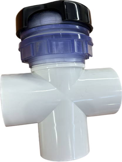 Spa LVS Diverter Valve 50mm 3 Way Black