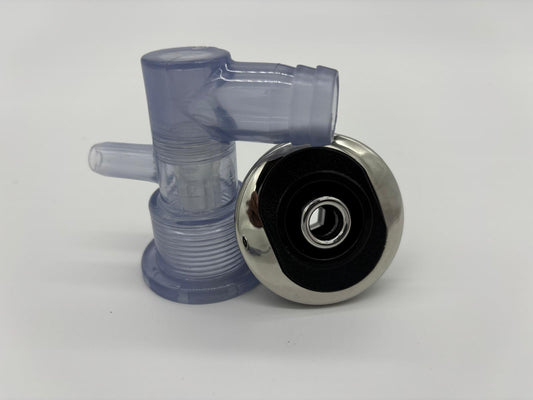 Spa Duo Jet 2" Directional Complete with Body – Black & Chrome