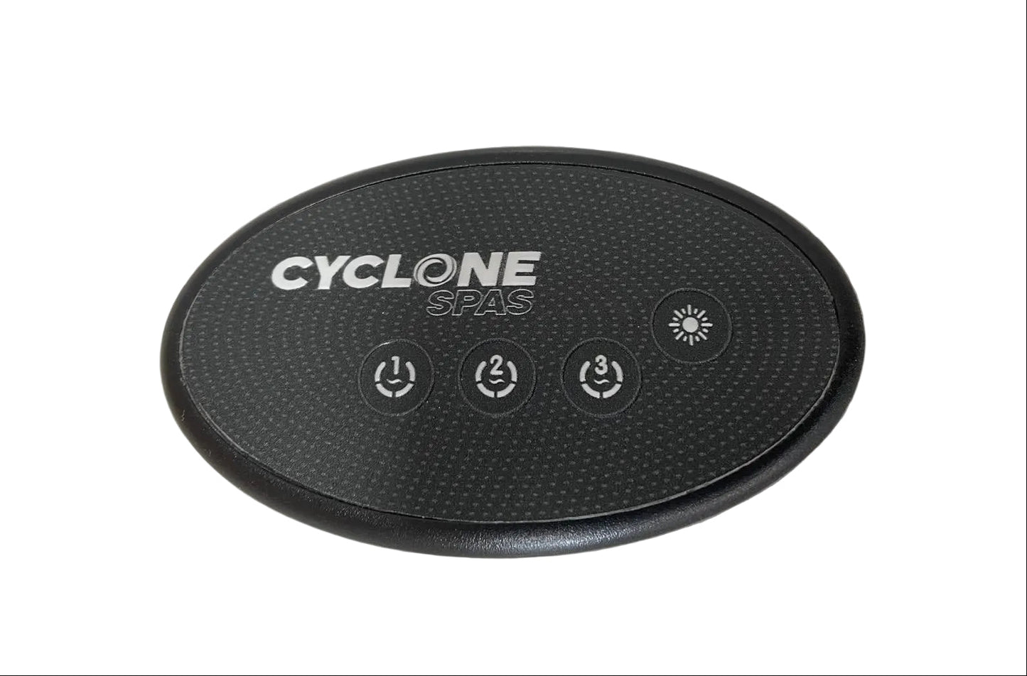 “Gecko IN.K120 oval auxiliary control panel with four buttons and Cyclone overlay design.” 0607-005021