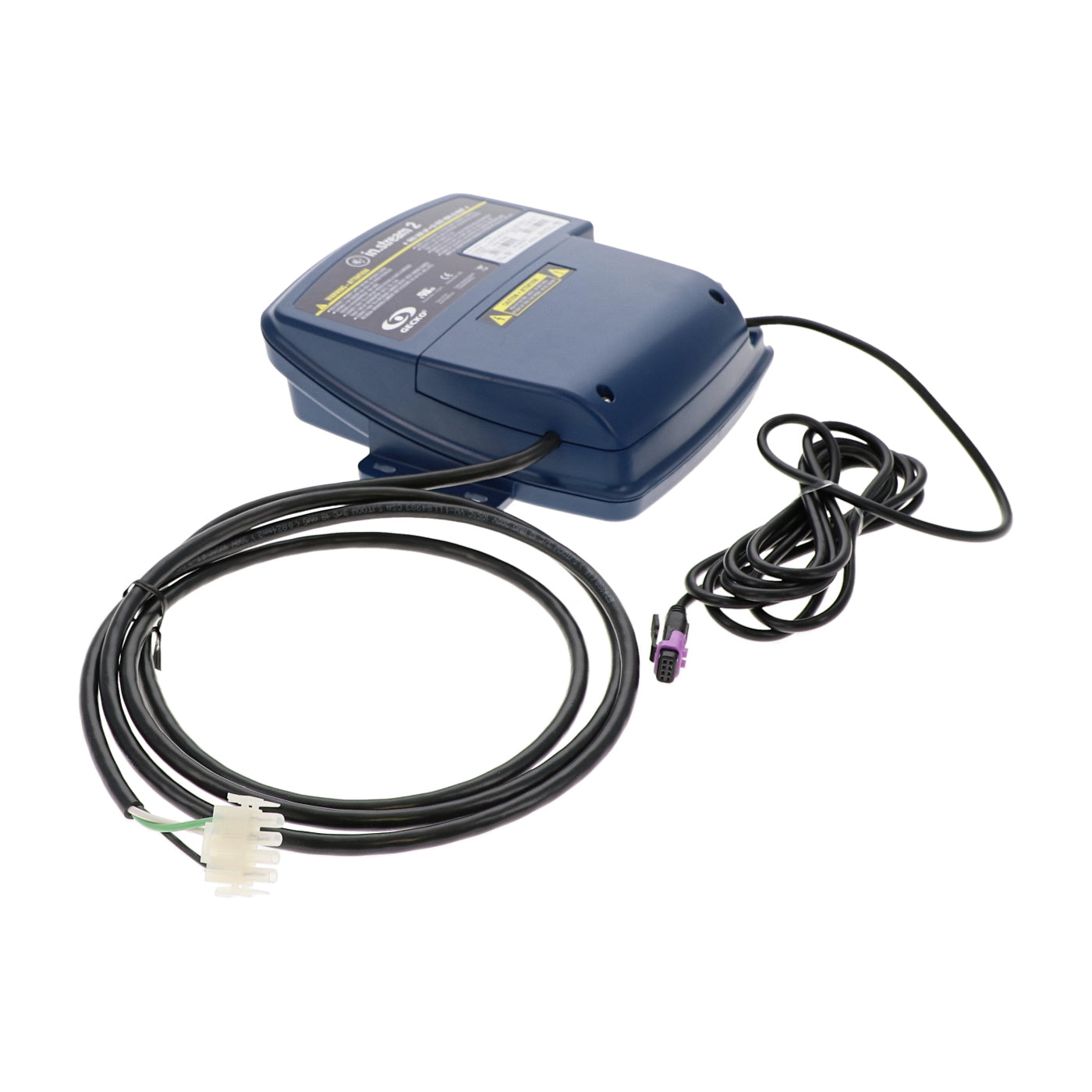 “Gecko IN.STREAM2 (0704‑121002) Bluetooth spa audio system featuring an IPX5 waterproof casing, Class‑D amplifiers, FM receiver, USB and auxiliary inputs, compatible with Gecko control boxes, designed to power up to four spa speakers and a subwoofer.”