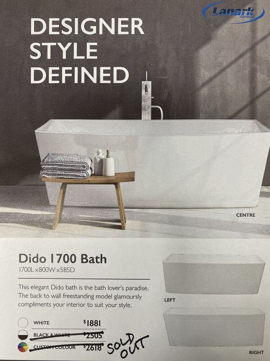 Lanark Bath Free Standing Dido White Right