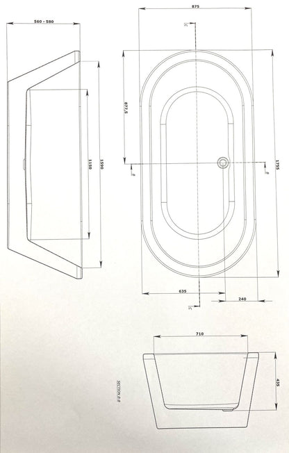 Lanark Bath Free Standing Kado Black and White