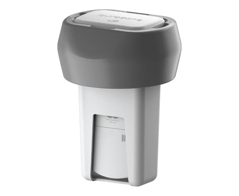 Balboa Purezone Hover 96000 floating spa water monitoring system with rechargeable battery and app-based water chemistry tracking.
