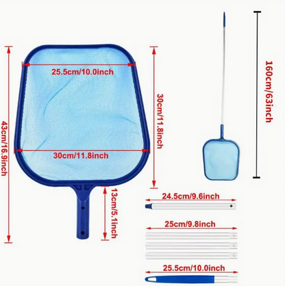 Spa Leaf Skimmer Net with 5-Section Aluminum Pole