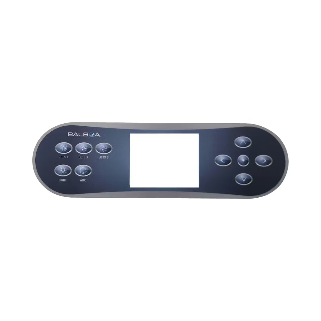Balboa TP700 overlay 17381 for spa control panels with 3 jet pumps and blower configuration, designed to fit TP700 keypad 57278.