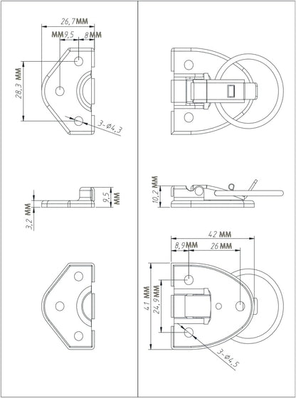 SAUNA WALL SNAP BUCKLES SET