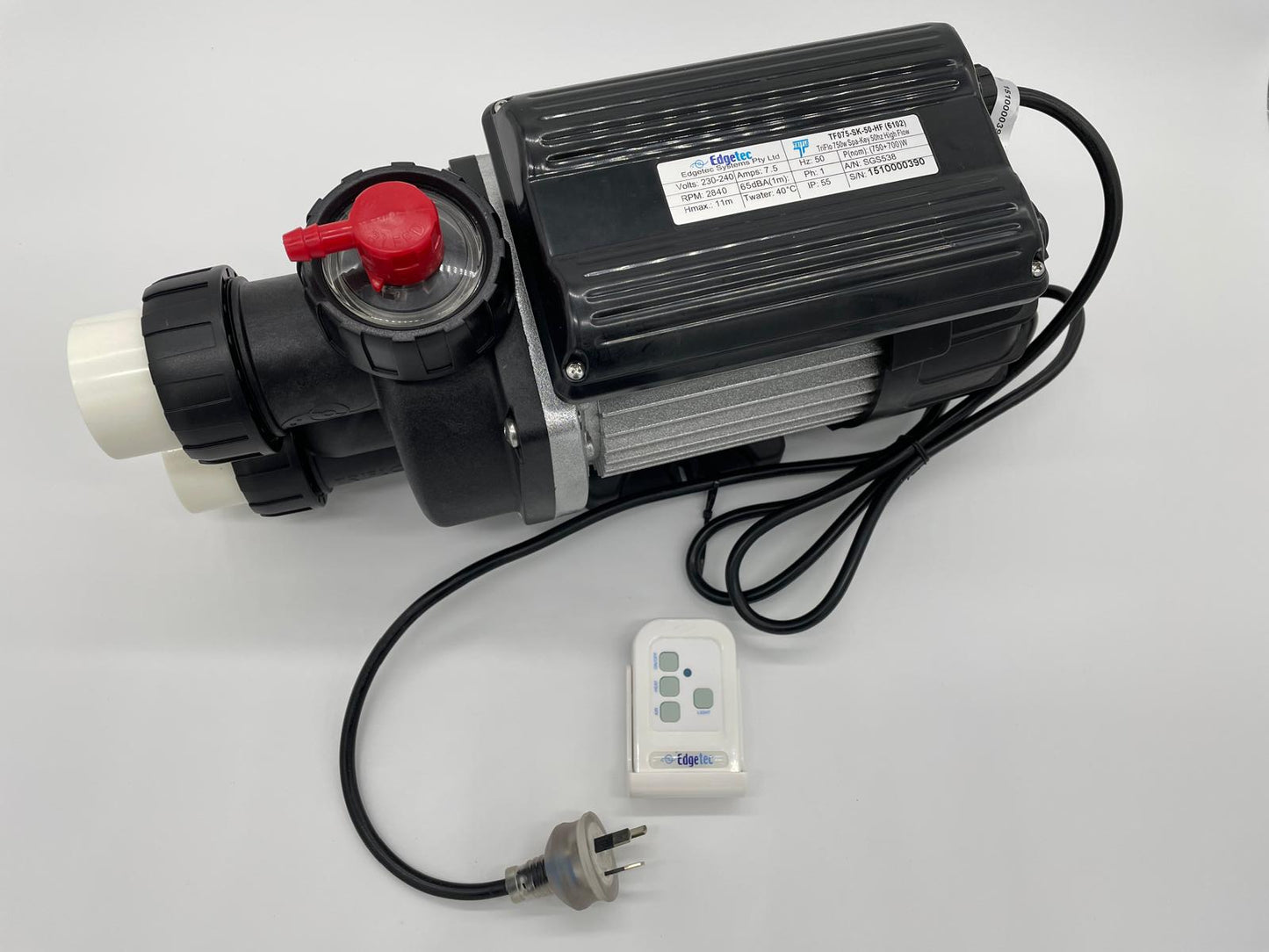 Edgetec ED6102 TriFlo 1.0HP Spa‑Key Heated Spa Bath Pump