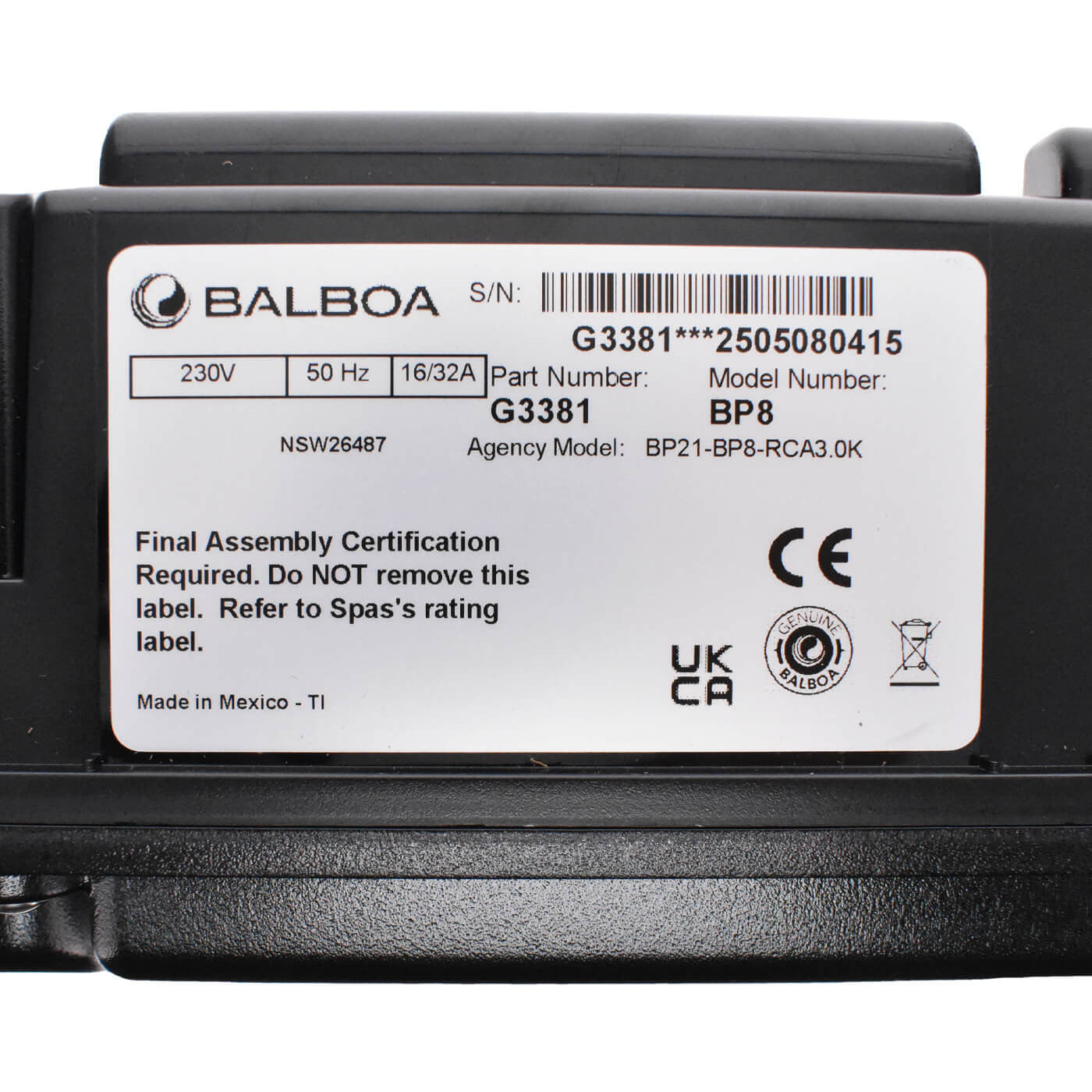Balboa BP8 Controller-G3381