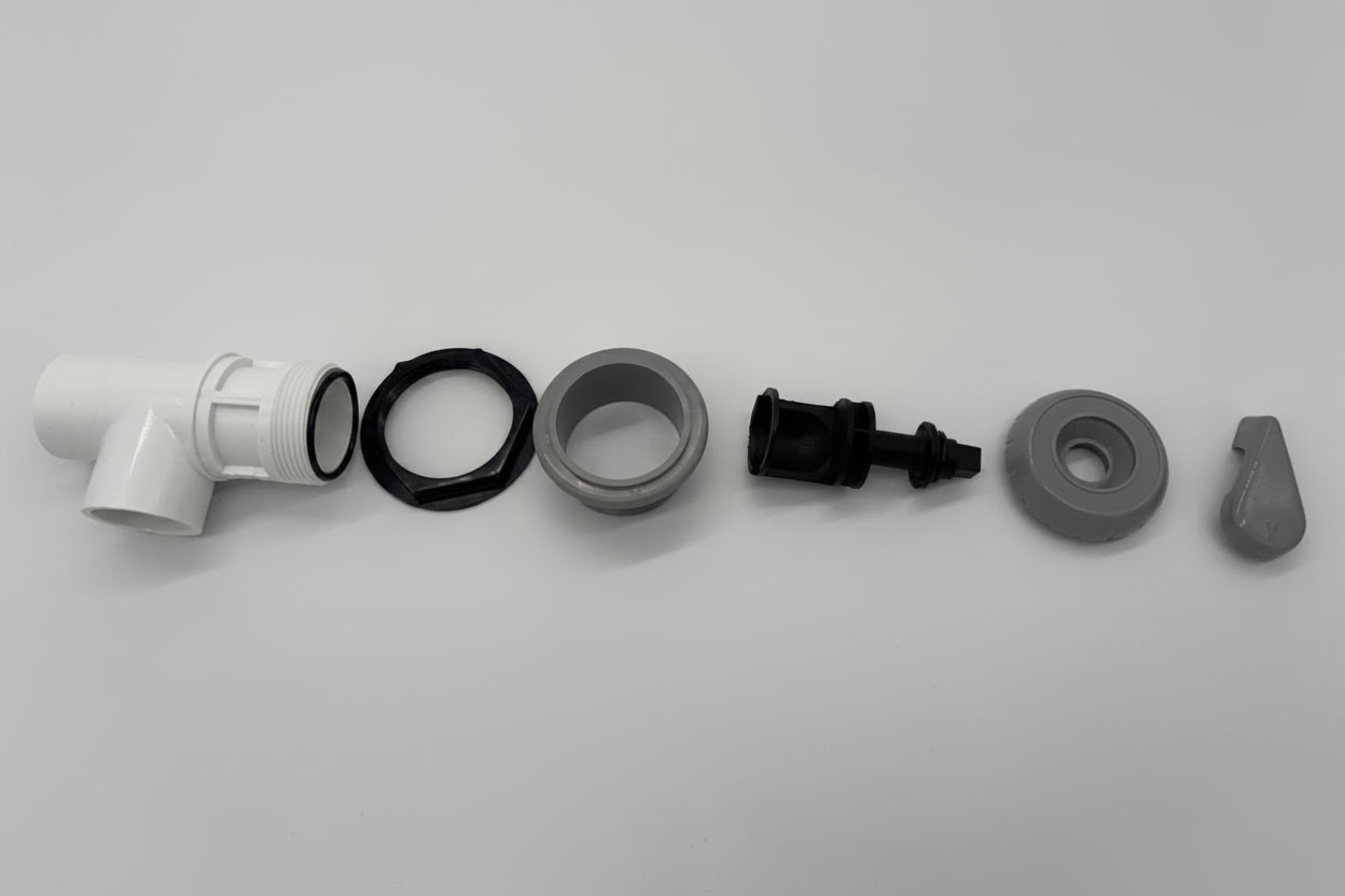 Spa On/Off Control Valve 25mm 2 Way Std Face Grey - 11-4050